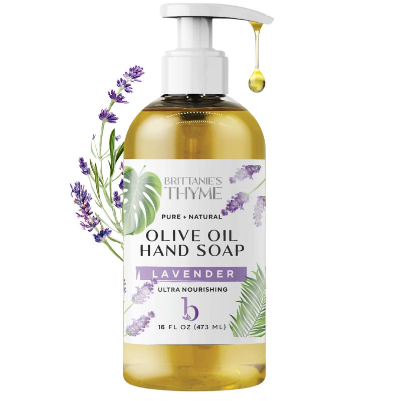 Brittanie's Thyme Brittanieâ€™s Pure Castile Liquid Soap Refill, Lavender, 16 Ounce | Dish Soap, Hair & Body, Home, Gentle and Pure, Made with Natural Luxurious Oils, Vegan & Gluten Free Non-GMO - Image 1